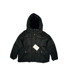 ⭐DKNY Women Puffer Quilted Hooded Winter Coat Jacket Sz XL 2 Pockets Lightweight